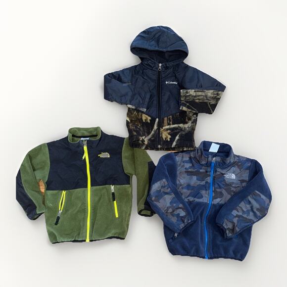 The North Face Denali Jacket Toddler 4T Green Fleece Full Zip Warm Cozy Outwear